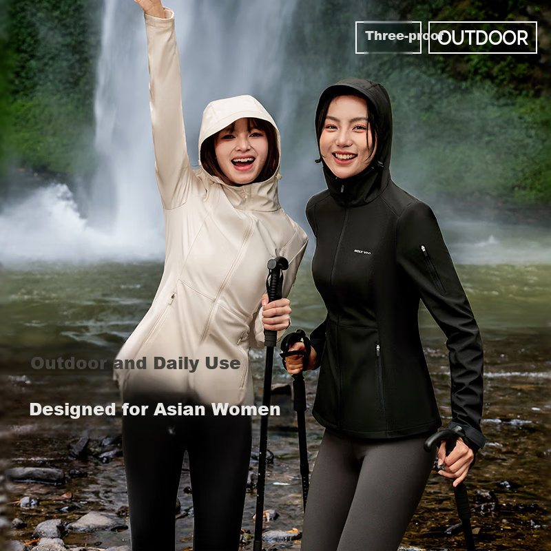 MOLY VIVI修身软壳外套女收腰春夏运动防晒衣户外防晒服徒步登山服魔力薇薇