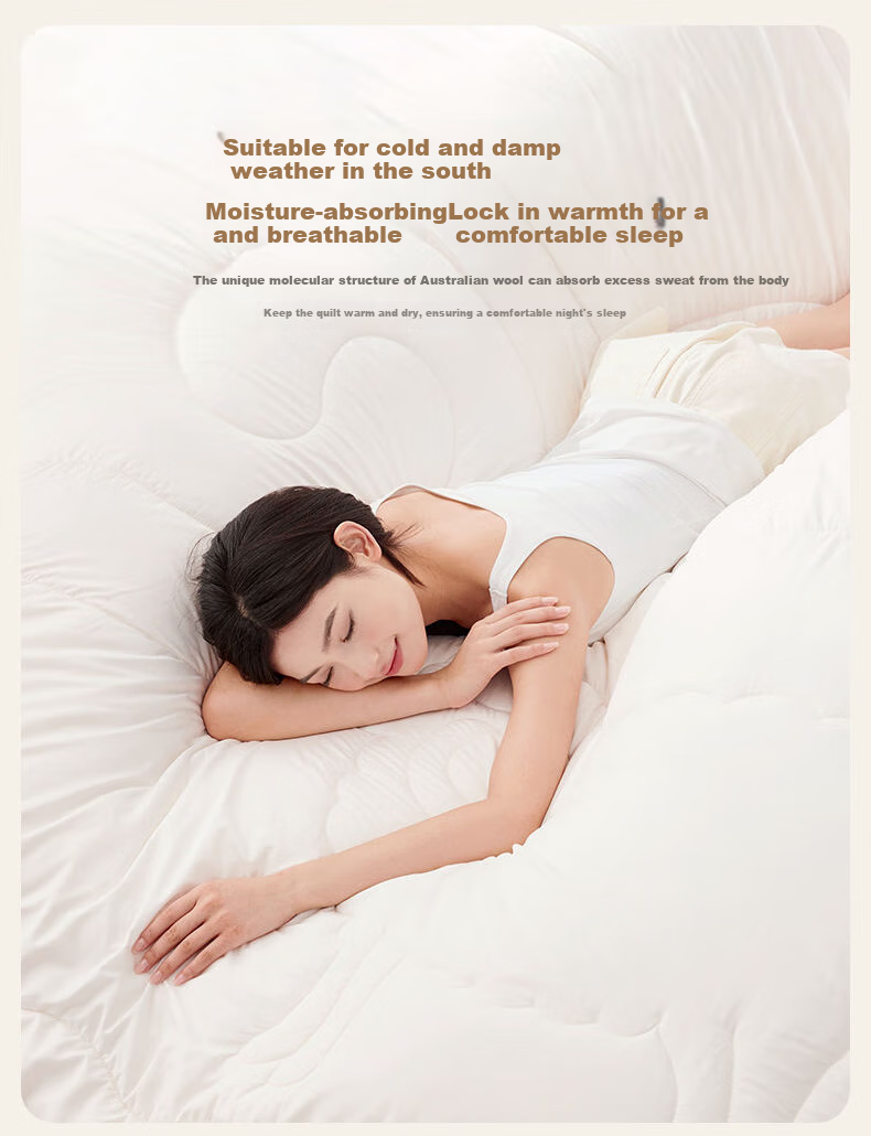 LOVO Luolai Home Textiles 100% Australian Wool Thick Winter Comforter, 7.8 Jin (3.9 Kg), 220*240cm, Pink 6