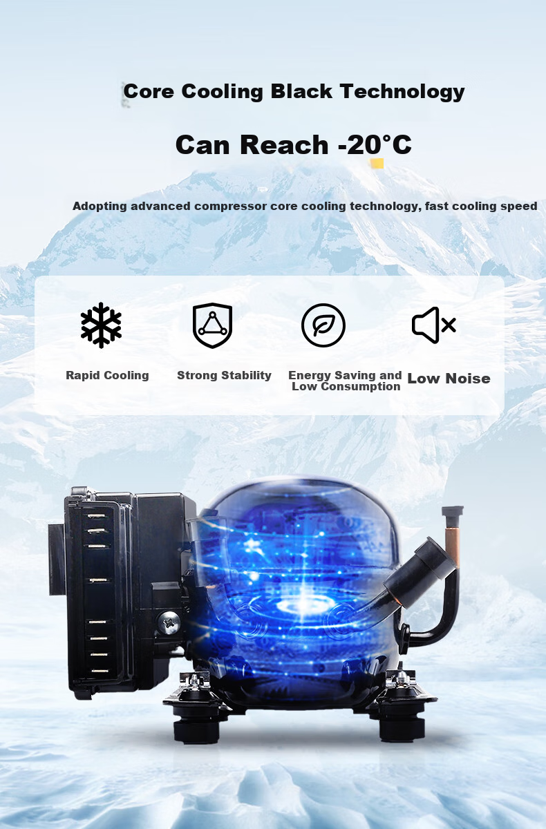Alpicool Car Refrigerator, Compressor Cooling, CLD35 Double-Door Freezer And Refrigerator, for Self-Driving, Outdoor Camping, Truck, Quick-Freezing Box 6