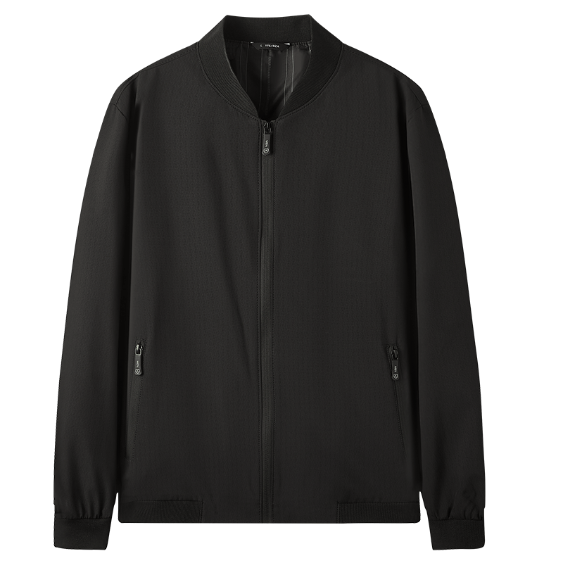 FIRS Baseball Collar Jacket for Men, Spring And Autumn Commute Casual Lightweight Wrinkle-Resistant Durable Smooth Zipper Commuter Dark Pattern Printed Coat