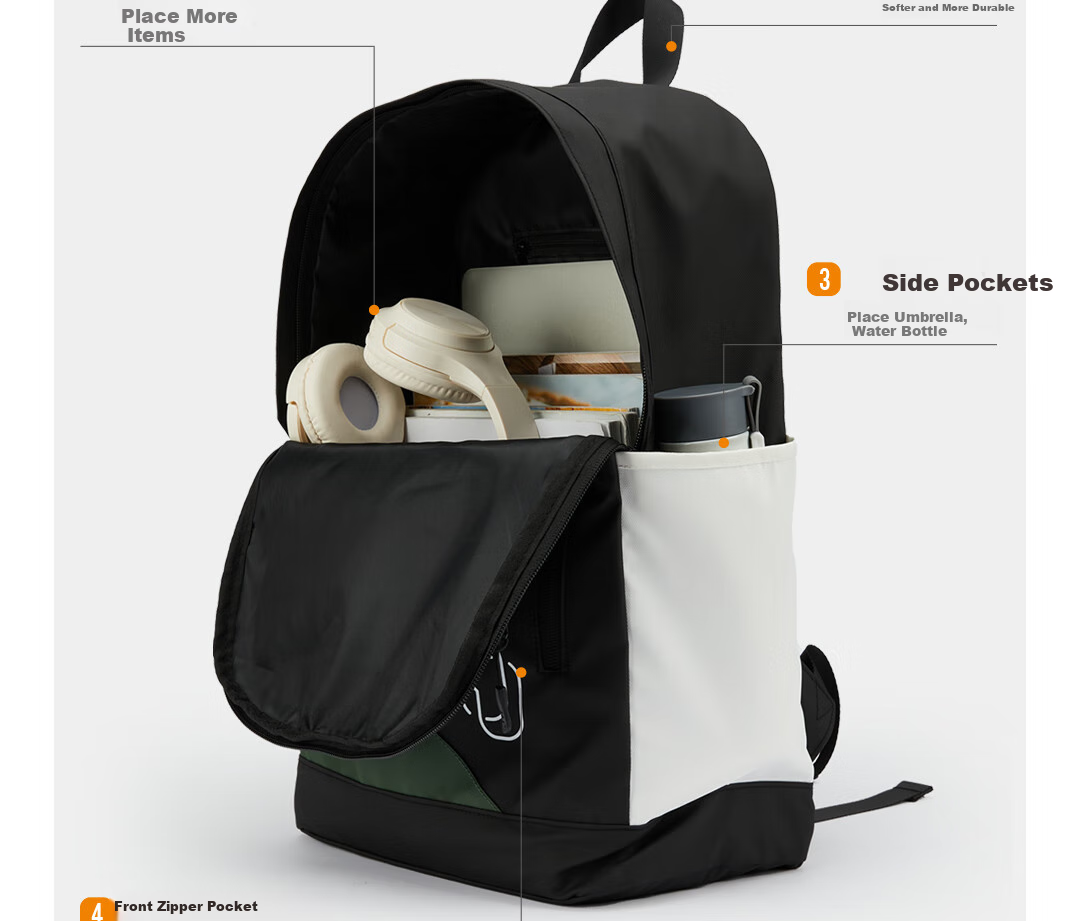 361° Unisex Backpack, Lightweight And Waterproof School Bag, Student Backpack, Travel Laptop Bag, Ultra-Light Outdoor Hiking Bag, Black 11