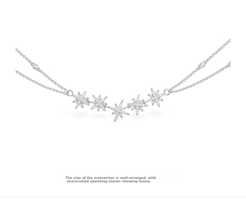 APM Monaco Meteor Double-Strand Chain Necklace Sweater Chain for Women, Luxurious High-End Collarbone Chain, Gift for Girlfriend 2