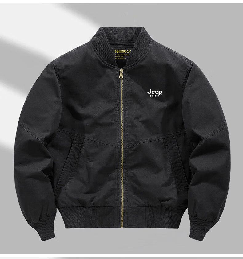 JEEP SPIRIT Men's Casual Lightweight Baseball Jacket for Spring And Autumn, Khaki Color, XL Size 4