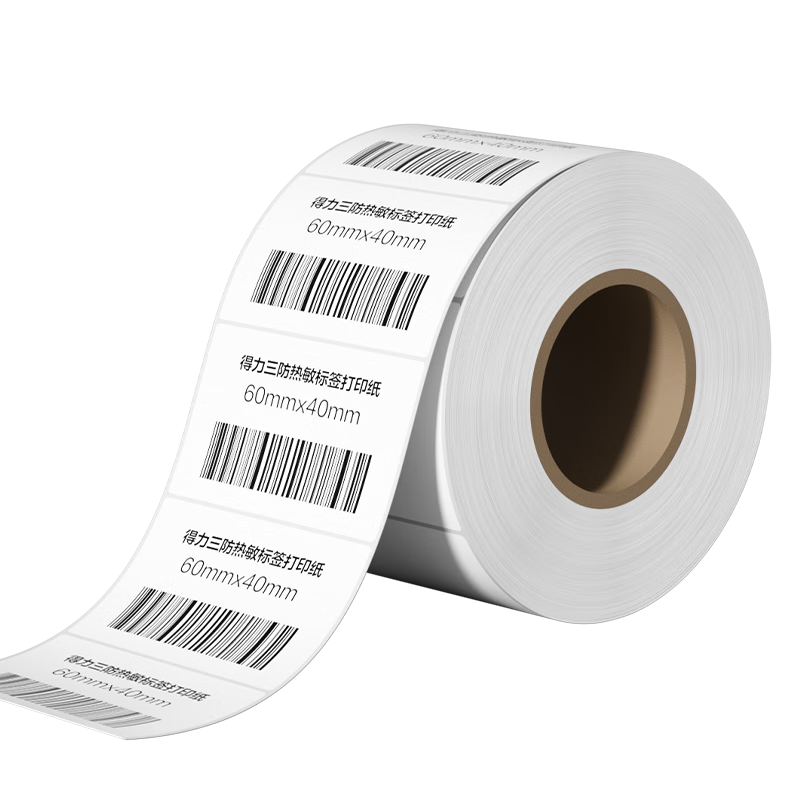 Deli 60*40mm 950 Sheets x 2 Rolls Bering Sea Tri-proof Thermal Labels Food and Apparel Adhesive Printing Paper 12202 [Compatible with 3-inch Label Printer 720C etc.]