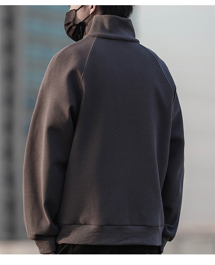 JEEP Men's Sweatshirt, Spring And Autumn Waffle Knit Long-Sleeve Base Layer, Heavyweight Top, Men's Clothing, Dark Gray, Size M 6