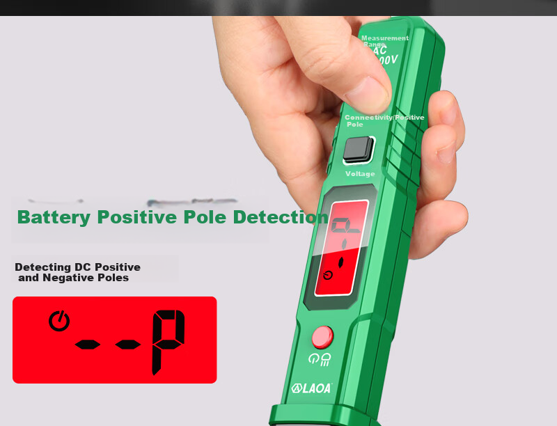 LAOA Digital Display Voltage Tester, Smart Test Pen with Replaceable Heads, Eleven-Character Voltage Tester LA824300 8