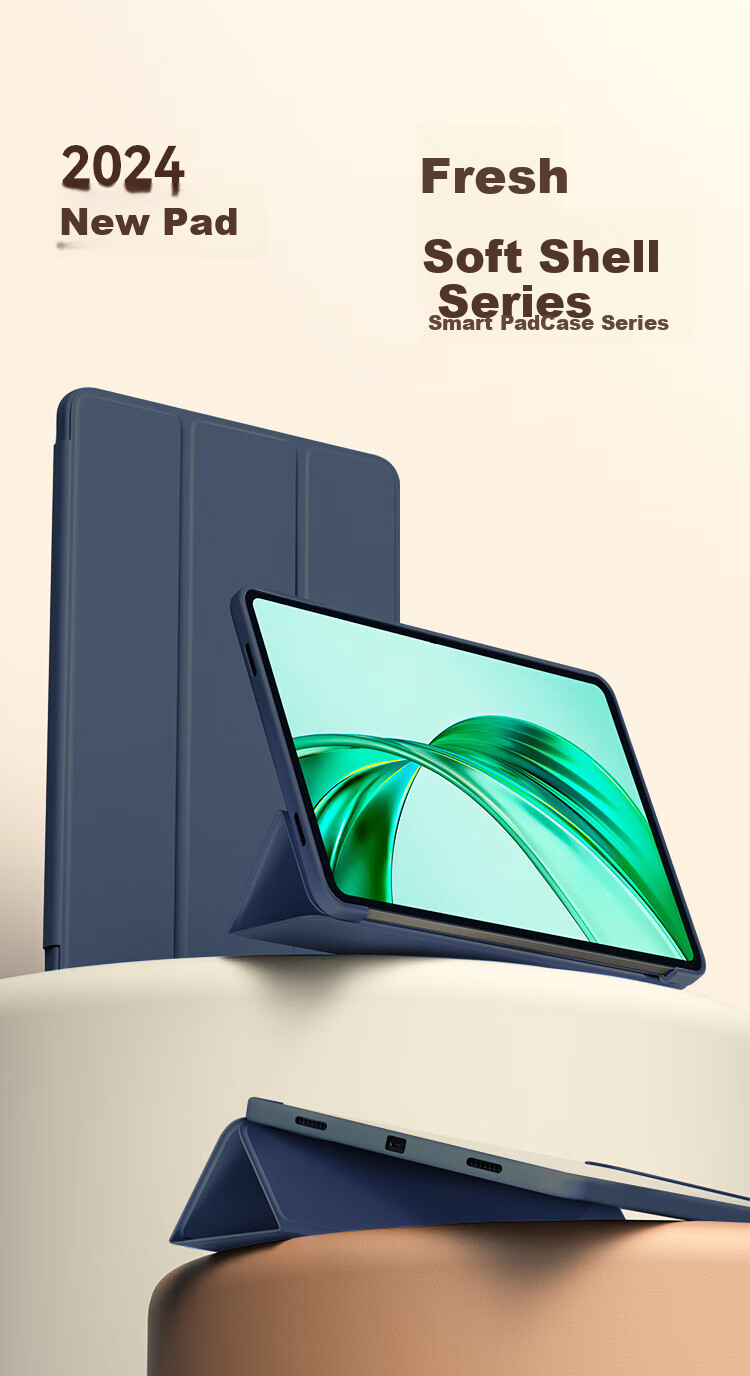 ALittleFlower Protective Case for Honor X8A/X9, Compatible with 11-Inch 2024 Honor Tablet Foldable Stand Case, Shockproof Slim Soft Shell, Sleep Mode, Student Gift, Deep Blue Color 1