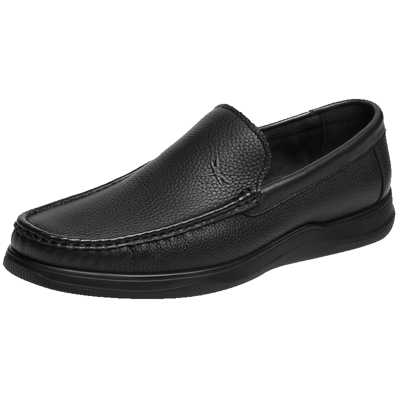 RED DRAGONFLY Casual Leather Shoes Spring Men's Sheepskin Slip-On Soft-Soled Dad Shoes WLA15016 Black 43