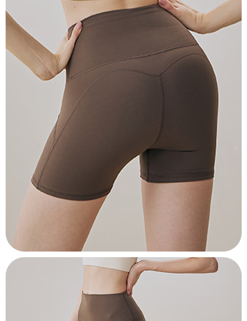 XUEXIMAN Women's Yoga Pants High-Waist Hip-Lifting Seamless One-Piece Sports Shorts Pilates Cycling Biker Shorts 12