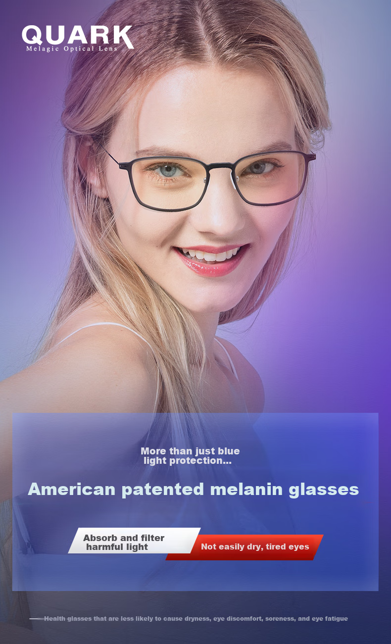 Quark Blue Light Blocking Glasses, Computer Office Radiation Protection, UV Protection, Ultra-Light Non-Prescription Glasses for Men And Women, Flat Lens 203C3 1