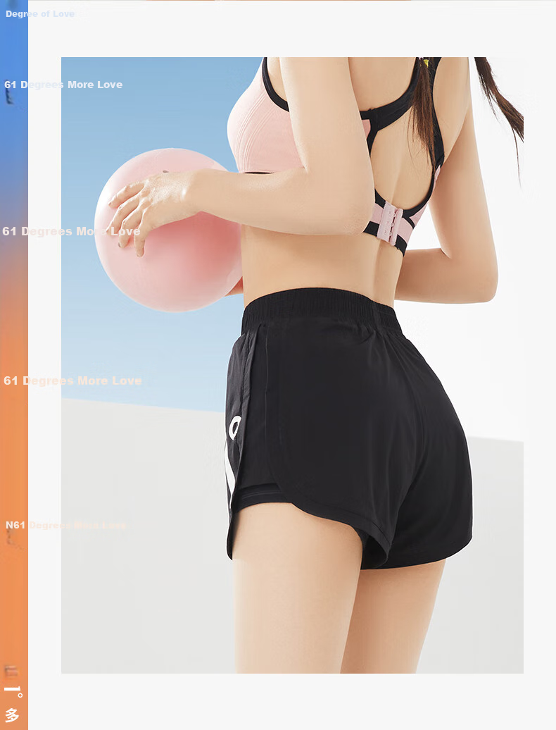 361° Sports Fitness Yoga Shorts, Summer Lightweight, Anti-Exposure, Fake Two-Piece Design, Running Sports, Breathable Shorts for Outdoor Wear 17