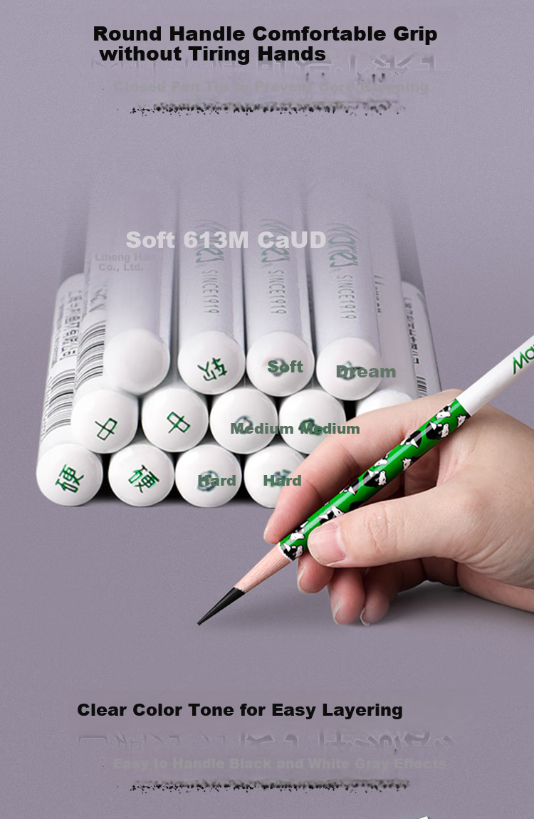 Marie's Sketching Pencils, 12-Pack, Exam-Specific Hard Drawing Carbon Pens, for Art Students, C7370-2 Medium Carbon Lead 8