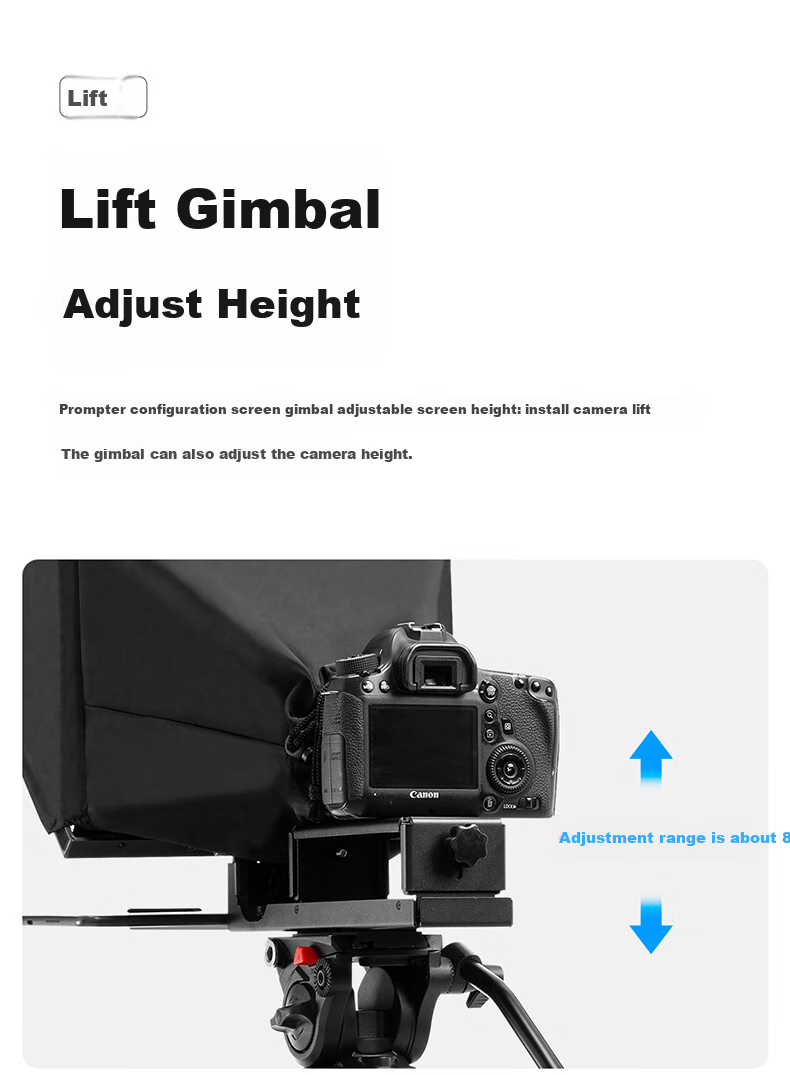 AMBITFUL T14Pro Large Screen Teleprompter Host Phone Tablet DSLR Mirrorless Camera Portable Teleprompter Video Recording Prompt Subtitle Live Streaming Interview Gaffe-Fixing Device 15