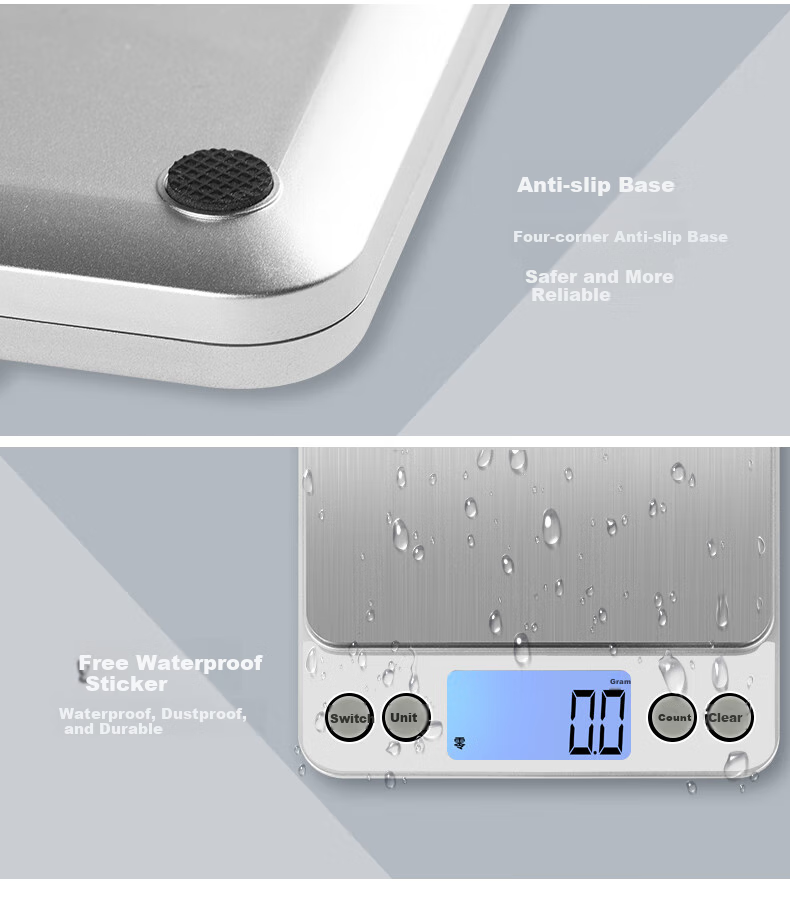 Kubei Large Platform Precise Kitchen Electronic Scale, Stainless Steel Household Baking Tea Table Scale, Weighing Waterproof Food Scale 13