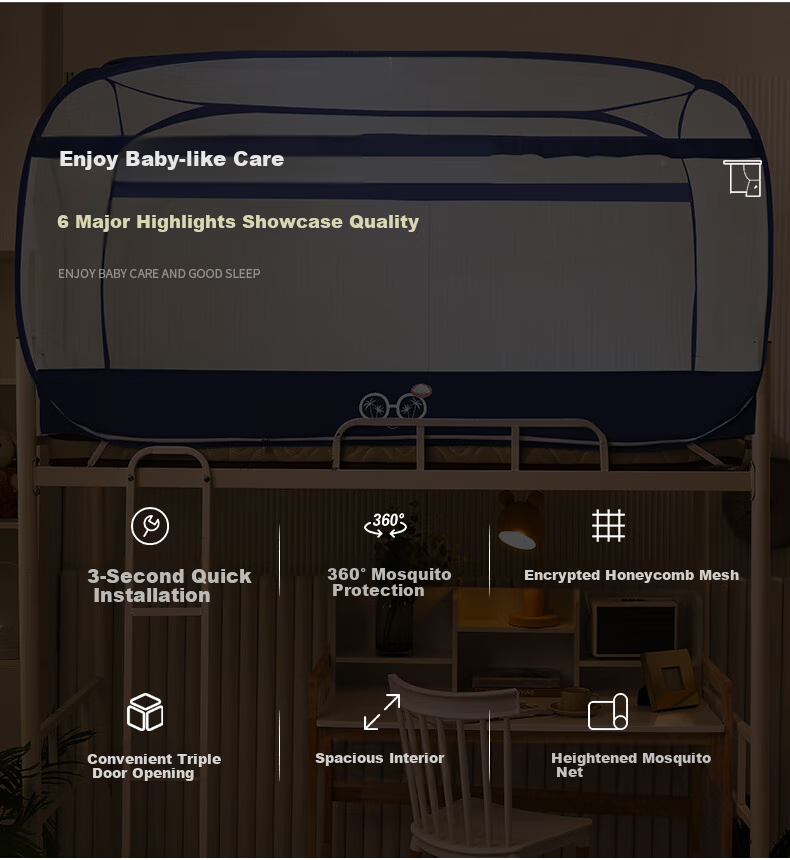 Sushidai Student Dormitory Mosquito Net, Three-Door Installation-Free Bedroom Mosquito Net, 0.9 Meter Single Bed Bunk Universal, Kuyi Summer 2