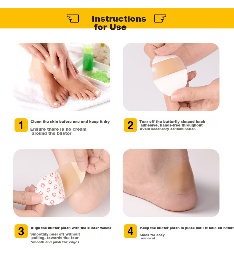 Eleft Gel Blister Patches, Anti-Friction Heel Pads, Invisible Shoe Insoles for High Heels, Thumb Outer Side, 4 Pieces Per Pack 15