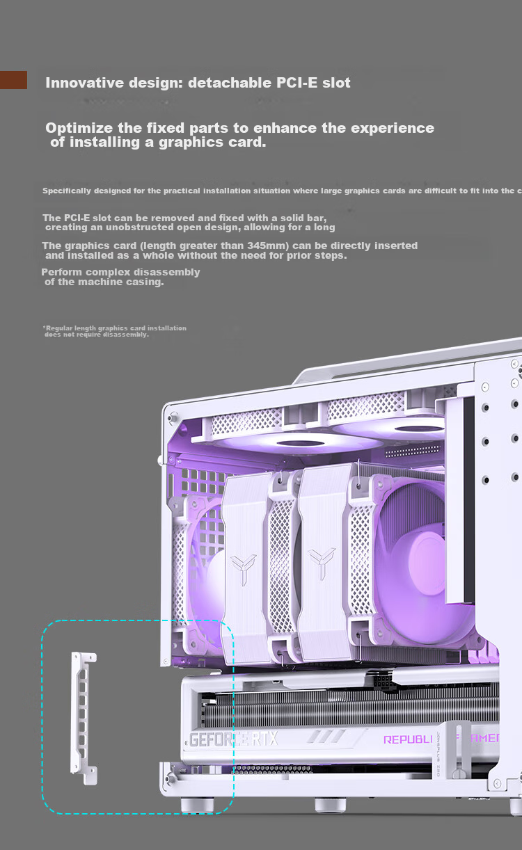 JONSBO Z20 White MATX Case (Approximately 20L, Detachable Handle, 240mm Radiator Support, 163mm Air Cooling, ATX Power Supply, Long Graphics Card, Type-C) 10