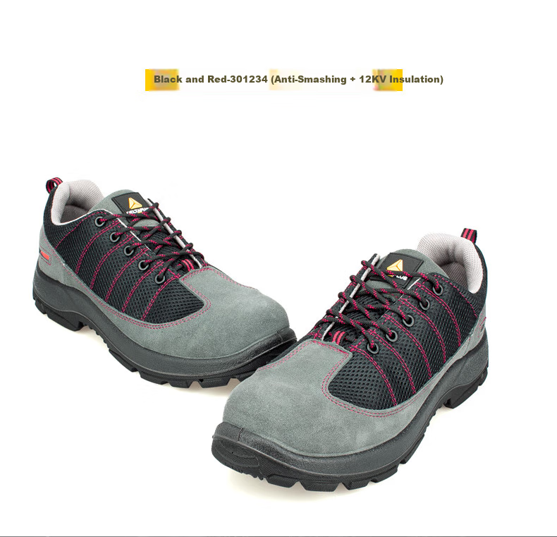 DELTA PLUS Rainbow Breathable Safety Shoes for Men, Steel Toe Cap Anti-Smashing Anti-Puncture Anti-Static Work Boots 301232 Black-Gray Size 43 21