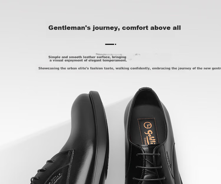 Goldlion [Spring And Summer Refresh] Men's Formal Fashion Business Leather Shoes, Comfortable Derby Shoes G502740432CCA Brown Size 41 3