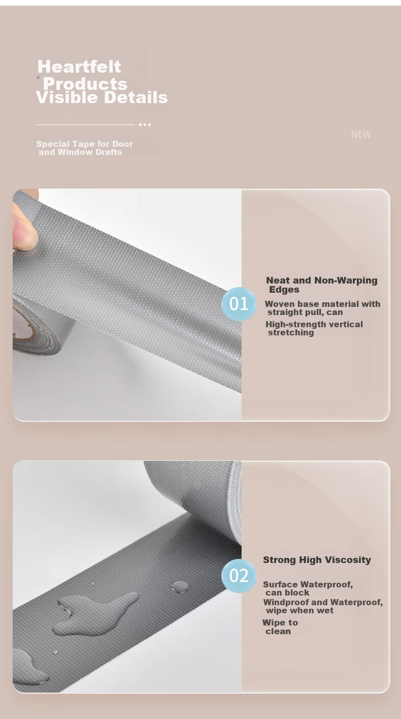 Jinlongxing Window Sealing Strip, Windproof And Warm, Gray, 10 Meters, Door And Window Gap Tape, Window Sealing Rubber Strip, Gray 11
