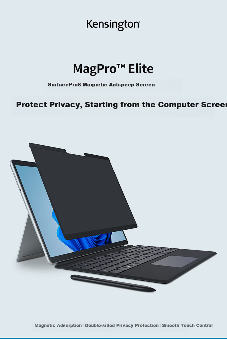 Kensington Privacy Screen Protector for Surface Pro 8/9/10/11, Magnetic Anti-Peeping Screen, Microsoft Certified Privacy Film, Anti-Blue Light Film K51700 3