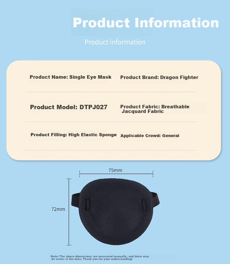 DRATRA3D Grooved Single-Eye Mask, Light-Blocking, Breathable, for Strabismus And Amblyopia, Comfortable, Skin-Friendly, with Adjustable Elastic Band, Does Not Press on Eyes 5