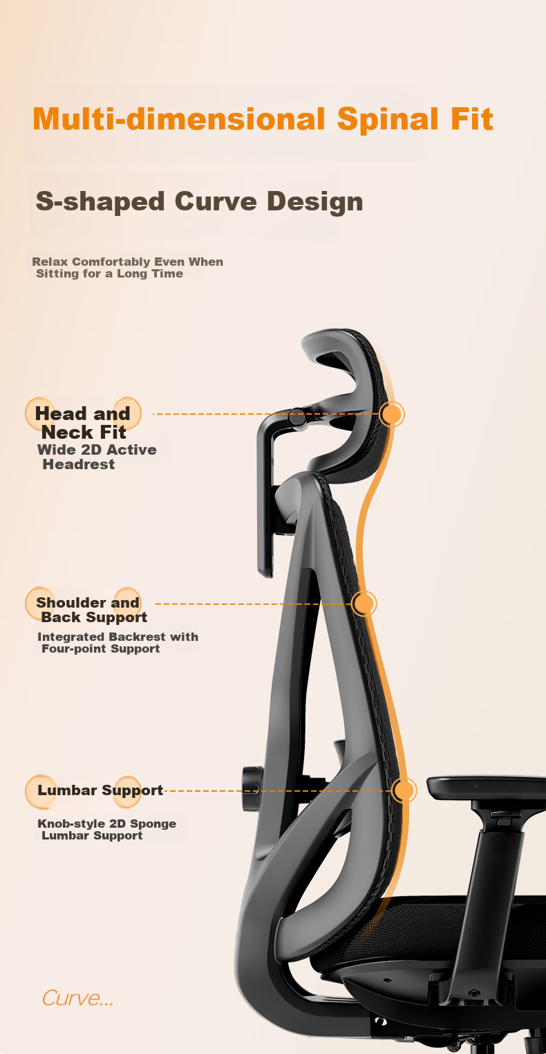 Deli KF230-J Ergonomic Chair, Computer Chair, Home Office Chair, Reclining Gaming Chair with Footrest, Black 2
