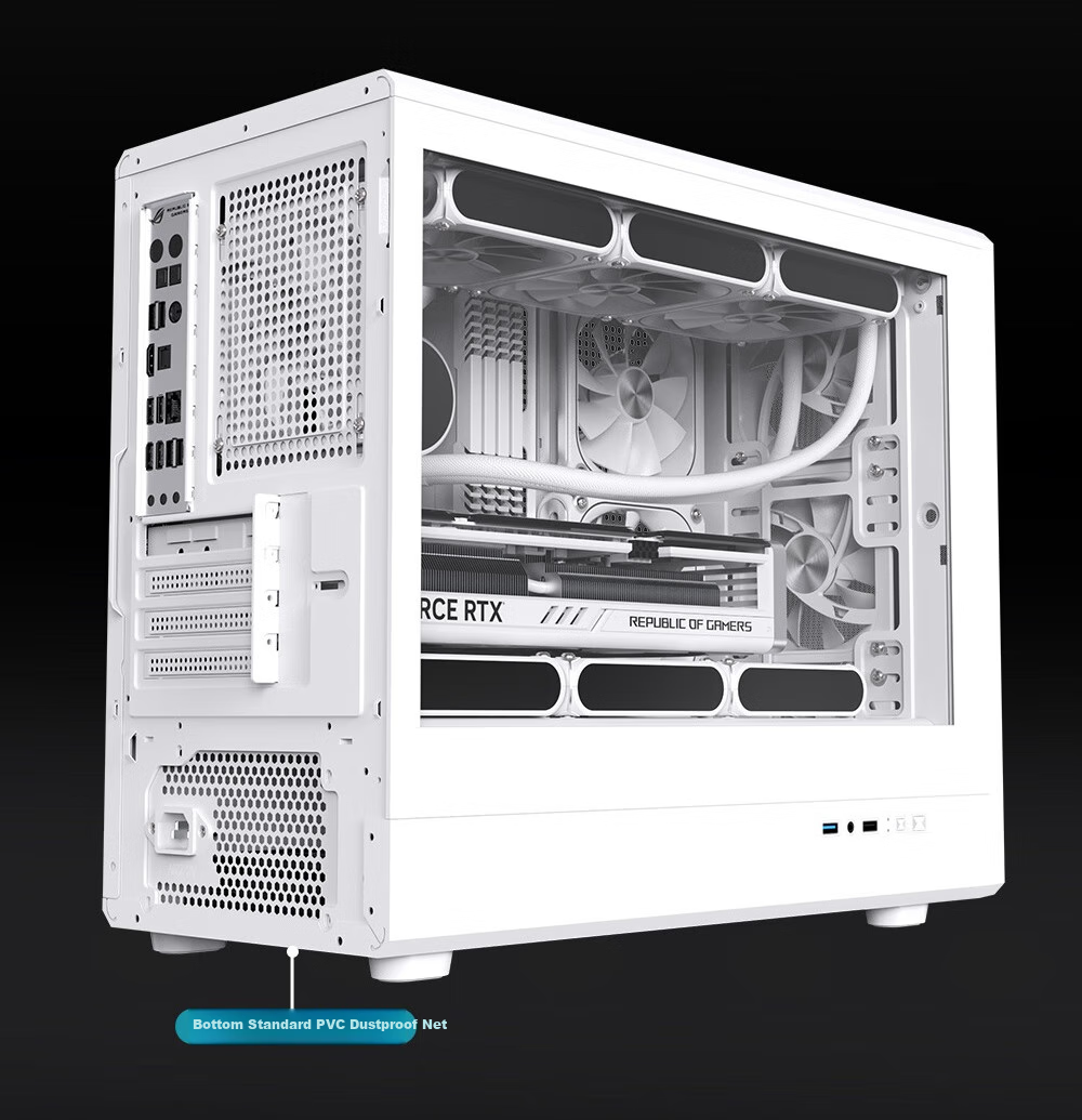 PADO W6 Black MESH Mesh Cooling Case (Supports MATX Motherboard, Glass Side Panel, Steel Mesh Front Panel, Independent PSU Compartment, Dust Filter, Supports 4080 Graphics Card) Black 10