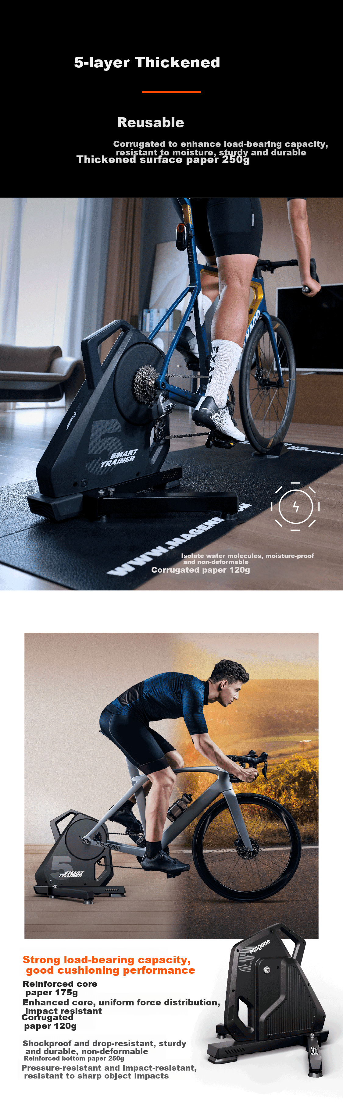 Magene T500 Intelligent Cycling Stand, Direct Drive Indoor Mountain And Road Bike Self-Generating Power Training Station, Cycling Rack 5