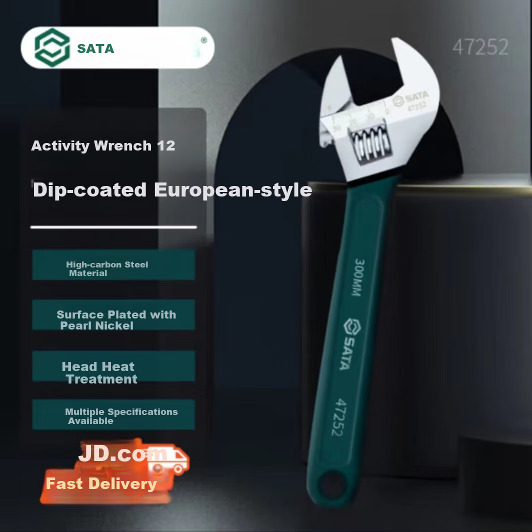 SATA Multi-Purpose Wide-Mouth Spanner, Plastic-Coated Wrench Tool, 12", 47252
