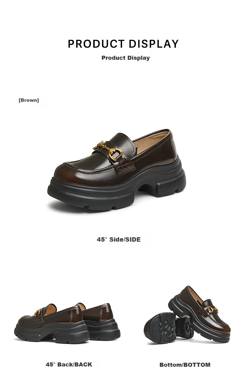 TATA Magic Detective Platform Loafers Unisex Star Style Black (Heart Edition) Size 36 5