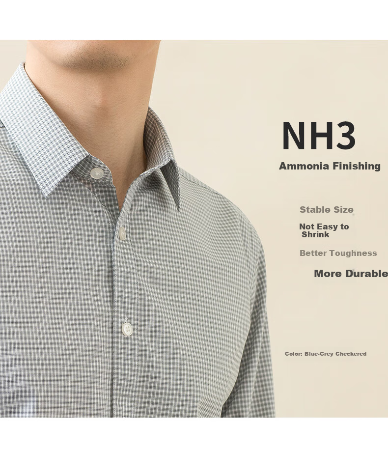 BLACKMONDAY Pure Cotton Plaid Shirt for Men, All-Cotton Liquid Ammonia Wrinkle-Resistant Formal Business Casual Long-Sleeve Dress Shirt 3