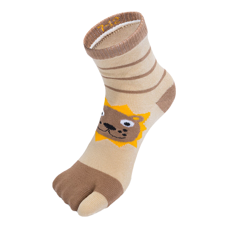 TFO Sixth Generation Children's Two-Toe Socks, Outdoor Sports Running Socks, Sweat-Absorbing Toe-Separated Hiking Socks, 2202500, Khaki Color