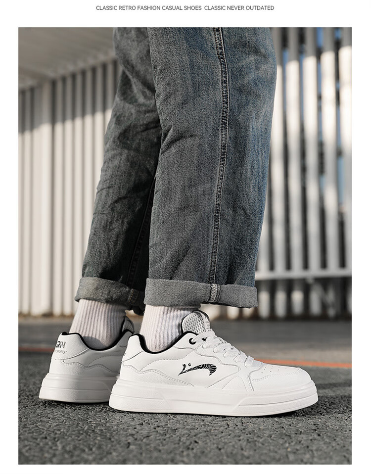 Guirenniao Men's Lightweight Sports Sneakers, Low-Top Soft-Soled Versatile Casual Shoes, Classic White Sneakers, Beige/khaki, Size 43 15