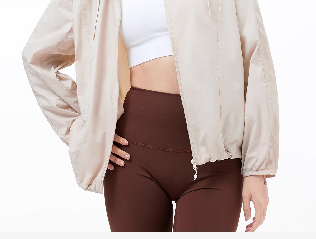 CAMEL Women's Original Yarn Sun Protection Clothing, Loose-Fitting, Lightweight, Cool-Feeling, Breathable Short Jacket, Sun Protection Garment, A25BF09092, Size L 28