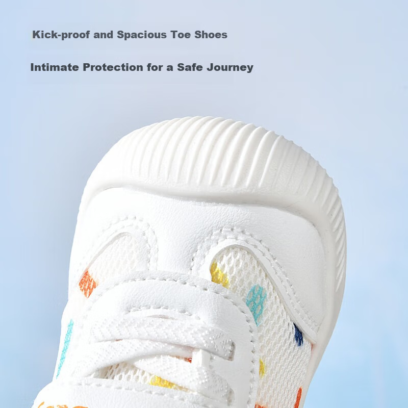 ThomBaker Baby Walking Shoes Spring Style, Non-Slip Breathable Mesh Toddler Shoes for Boys And Girls, Functional Shoes, Orange Colorful 16 2