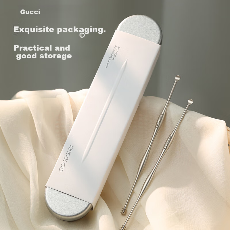 Goood 2-Piece Set, Gentle Double-Ended Ear Pick, High-Quality Smooth Ear Cleaning Tool, Earwax Removal Device