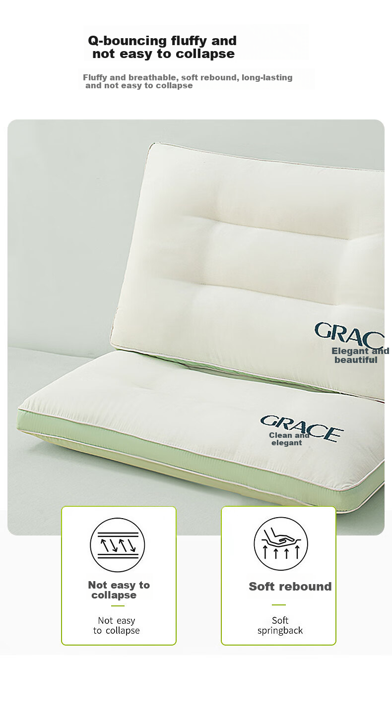 Grace Pillow Shaping Pillow, 7A Antibacterial Star-Rated Hotel Home Pillow Core Medium Pillow, Single Pillow One Piece 45*70cm 8