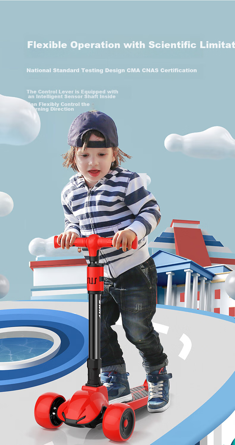 SWAY Scooter for Children 2-15 Years Old, Toddler Scooter, Big Kids' Scooter for Boys And Girls, with Flashing Wheels, Foldable Children's Kick Scooter 7