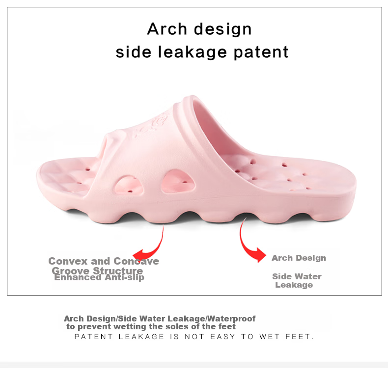 BAIHOU Side-Slipping Water-Resistant Non-Slip Massage Perforated Bathroom Slippers for Men, Women, Children And Students, Pink, Size 27-28 14