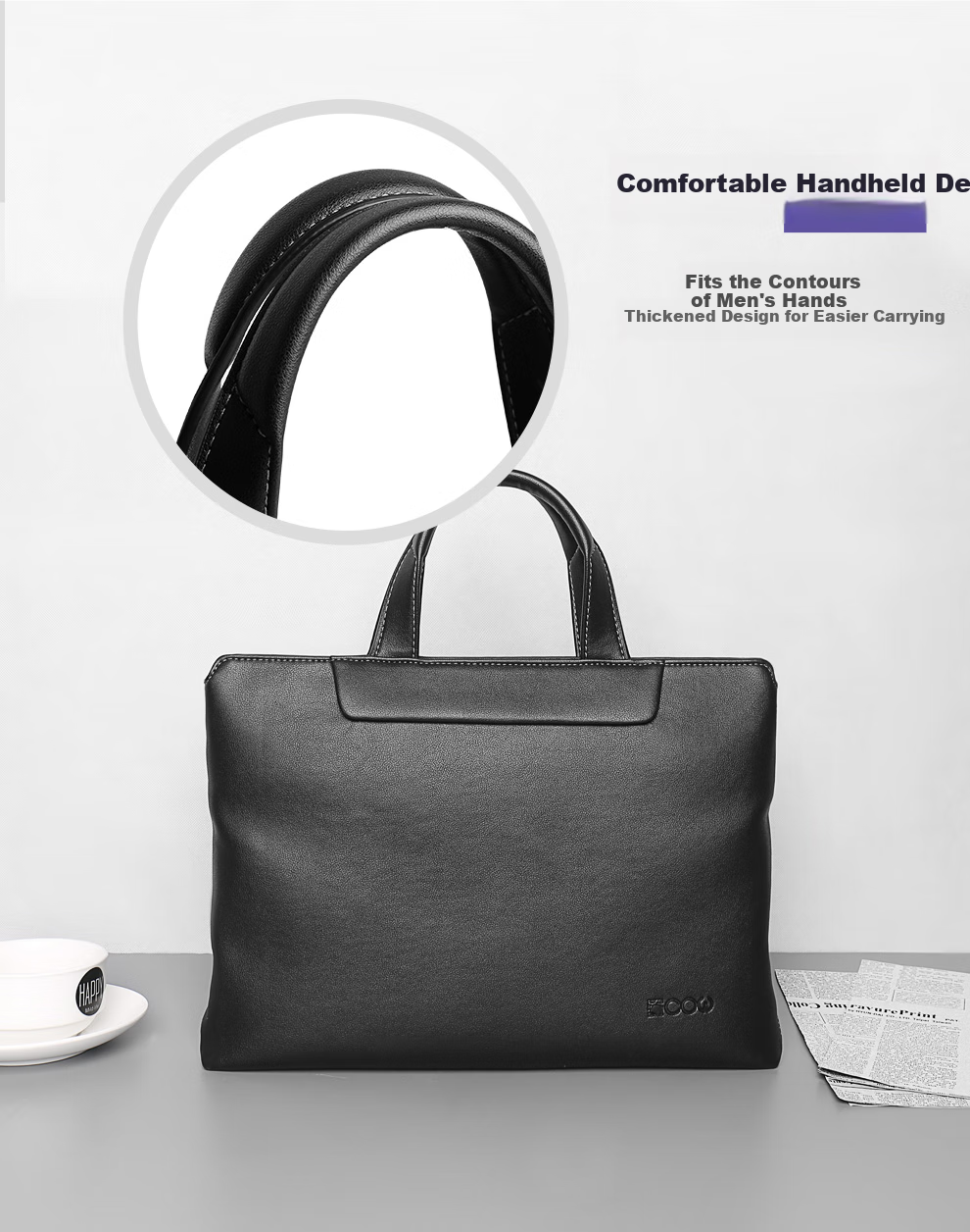COW Men's Bag, Briefcase for Men, Fashionable Casual Light Business Handbag Backpack Laptop Bag, C-9810 Elite Model 11