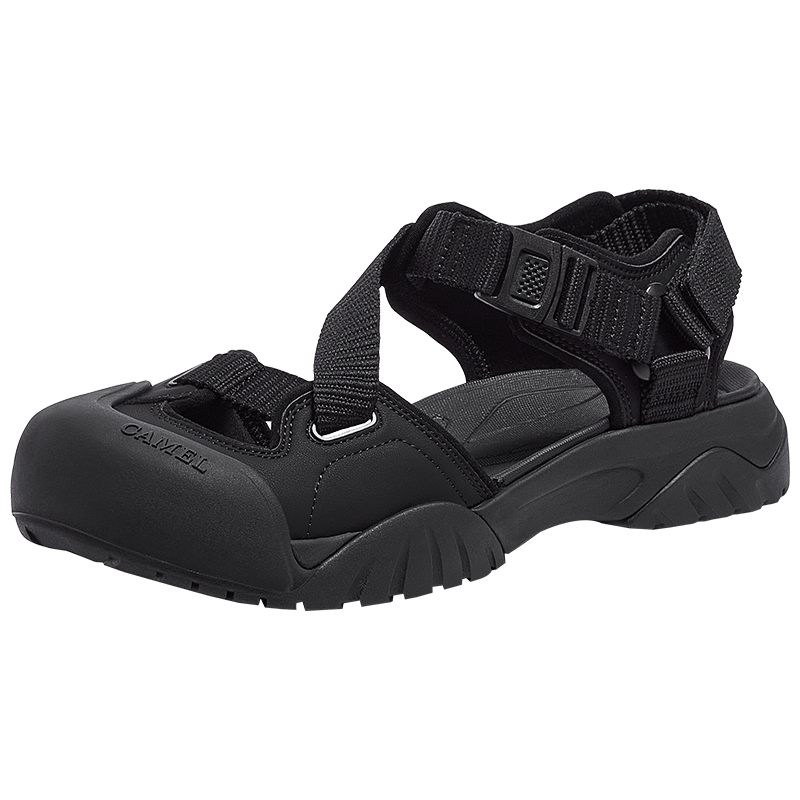 CAMEL Women's Outdoor Sandals Cute Cool Version Colorblock Thick Sole Sandals L25M076016 Black Size 37