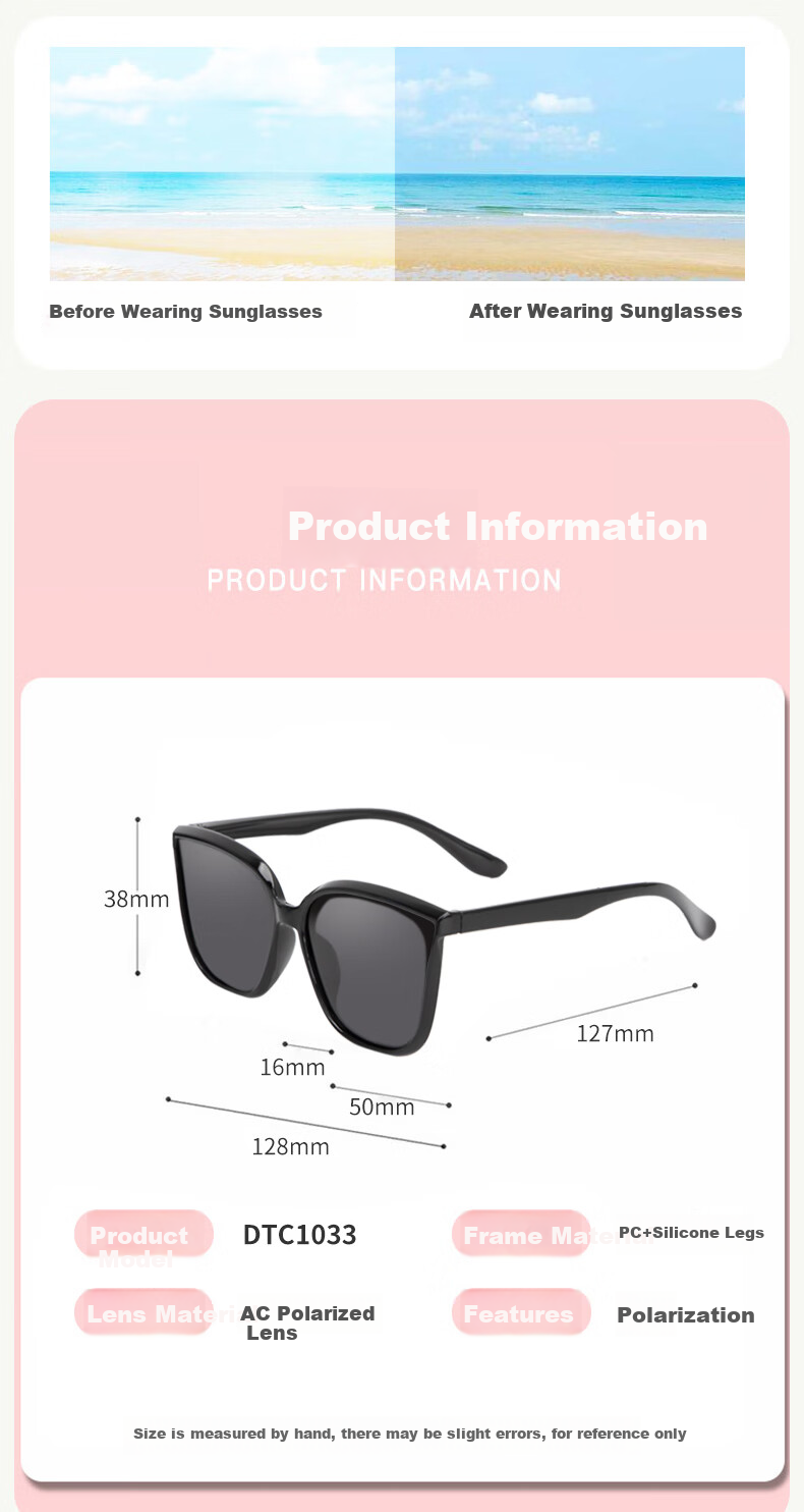DRATRA Children's Polarized Sunglasses, Square Frame Soft Temple Arms for Boys And Girls, Sun Protection Lightweight Cute Color-Block Summer Glasses 2