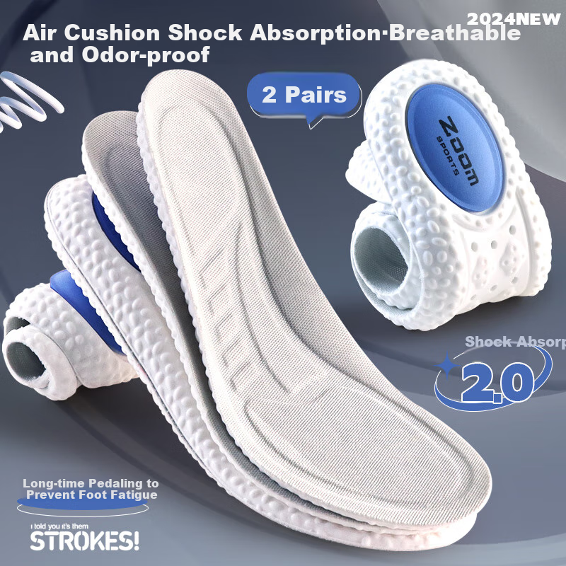 Buyun [3 Pairs] Men's Sports Insoles Odor-Resistant Breathable Soft Elastic Antibacterial Anti-Fatigue Military Training Shoe Inserts