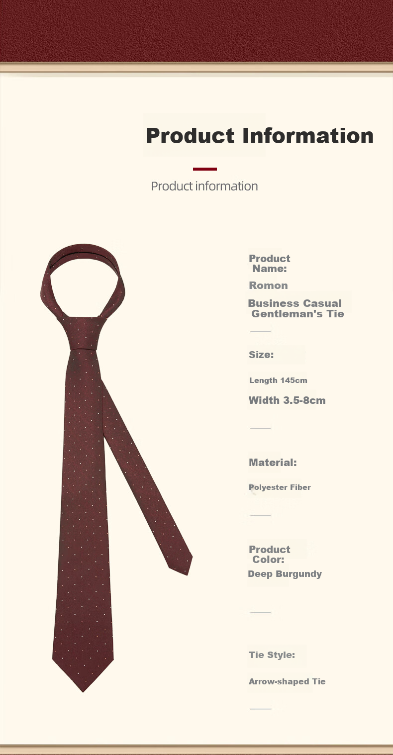 Luomeng Men's Business Formal Wear, Polka Dot 8cm Hand-Tied Work Wedding Groom Wine Red Pocket Square Set Gift Box 2