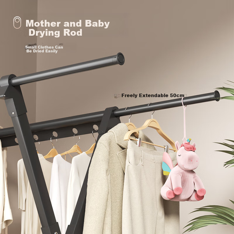 StableNah Floor Standing Clothes Drying Rack Balcony Aluminum Alloy Clothes Hanger WN-L3713GW