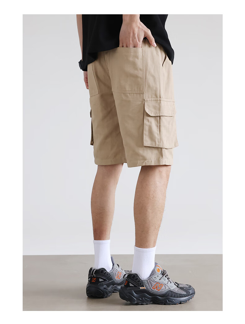 Jeanswest Men's Shorts, Summer Pure Cotton Thin Loose Cargo Style, Casual Straight-Leg Versatile Mid-Length Pants 17
