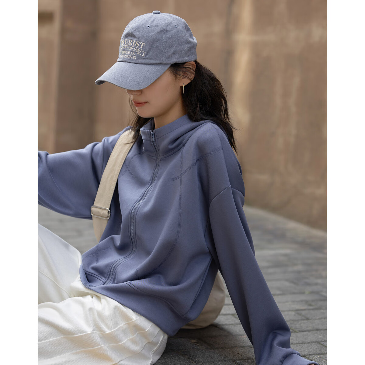 Dme [Low-Saturation Outfit] Spring Simple Style with Pressed Lines, Casual Hooded Loose-Fitting, Comfortable Women's Jacket