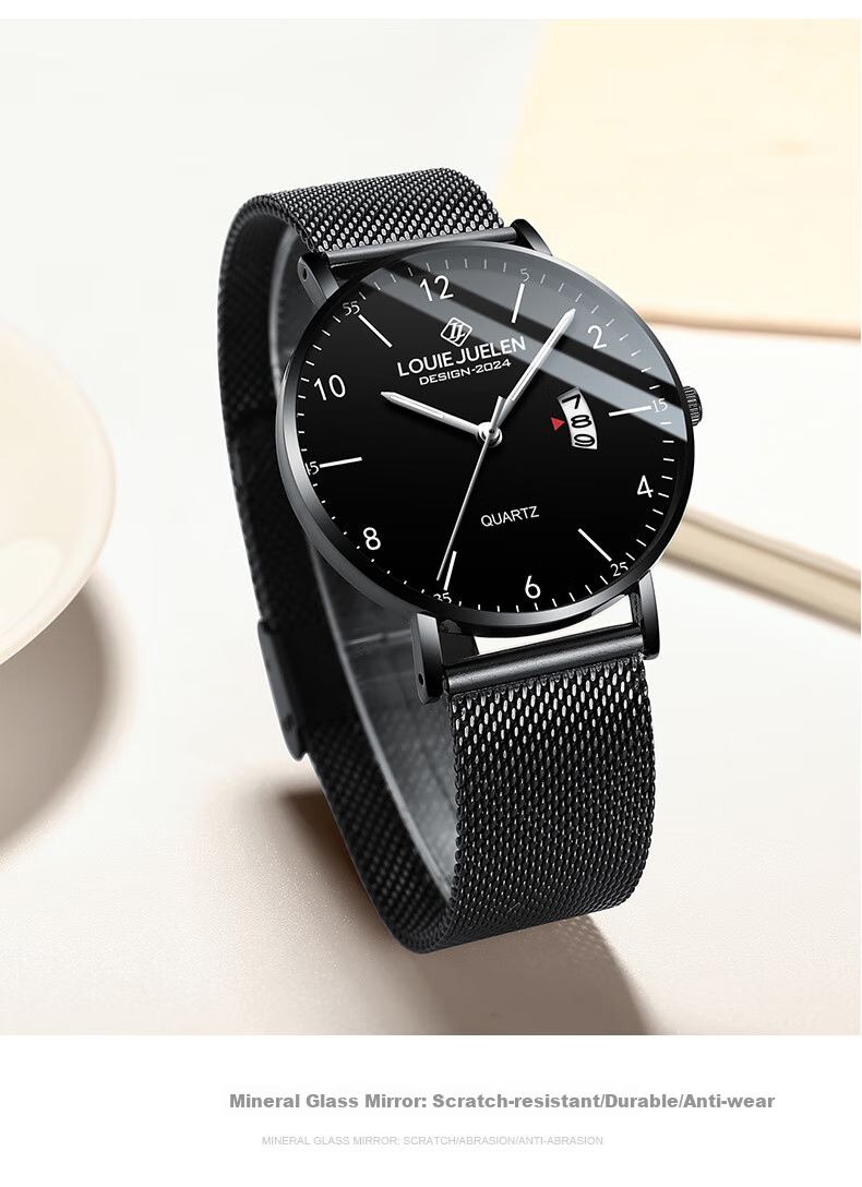 LOUIE JUELEN Youth Student Exam-Specific Watch, Silent Men's Model, Civil Servant Mechanical Watch for Middle And High School Students, Quartz Watch with Water Resistance 14
