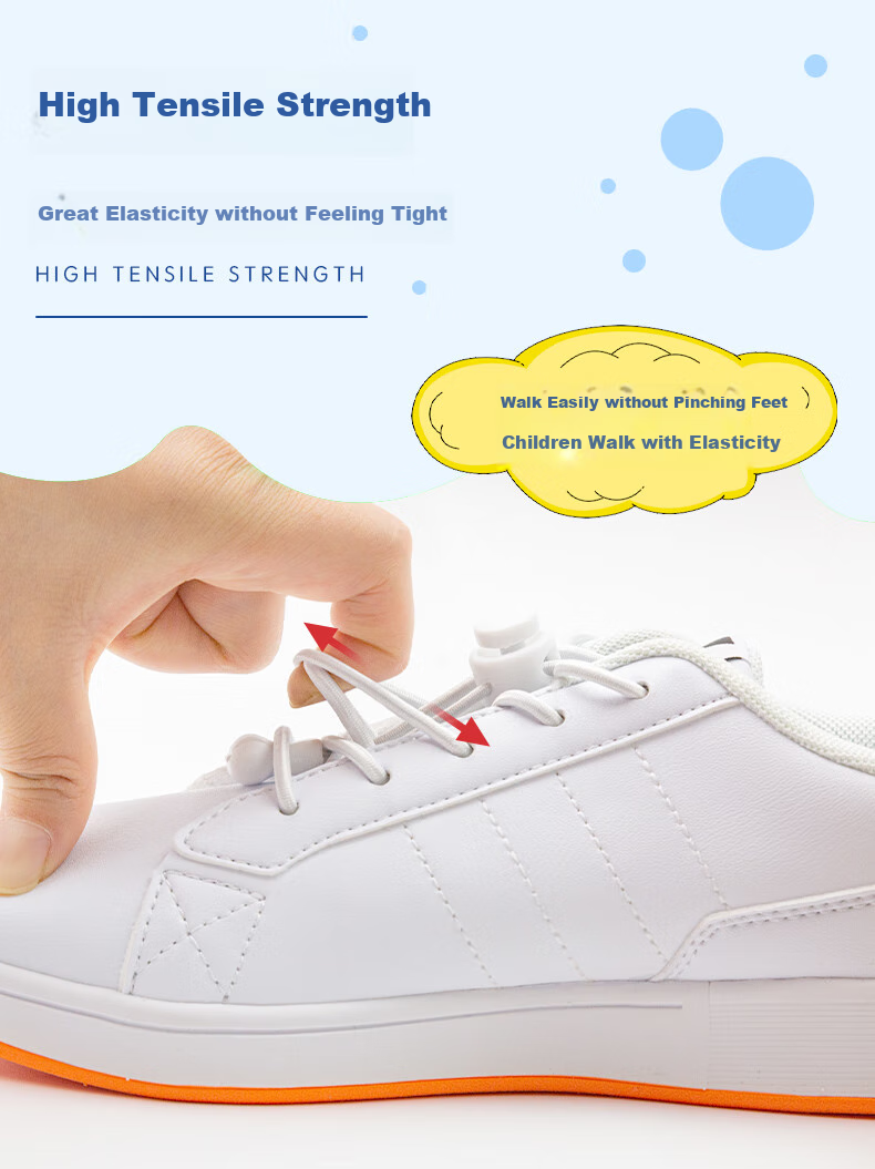 FOOTOPPO Children's Lazy Slip-On Shoes, Easy Elastic Loops, No-Tie Elastic Buckle, Convenient Elastic Shoe Straps 6